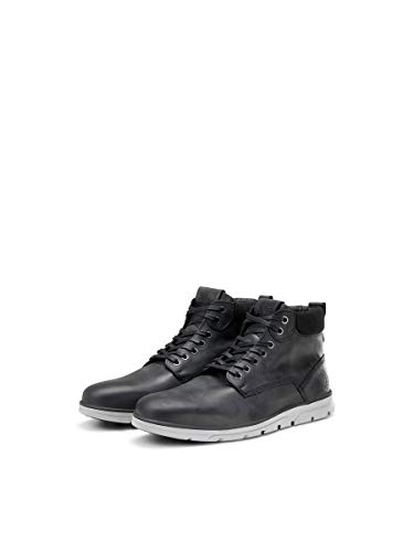 JACK & JONES JFWTUBAR Leather STS, Chukka Boots Hombre, Gris(Anthracite Anthracite), 40 EU