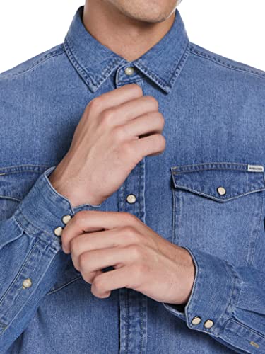 Jack & Jones Jjesheridan Shirt L/s Camisa Vaquera, Azul (Medium Blue Denim Fit:Slim), XX-Large para Hombre