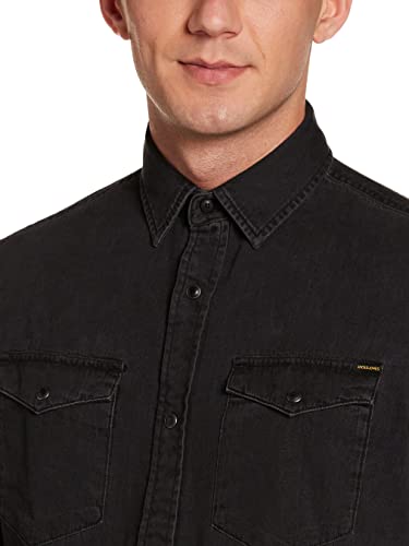 Jack & Jones Jjesheridan Shirt L/s Camisa Vaquera, Negro (Black Denim Fit:Slim), Large para Hombre