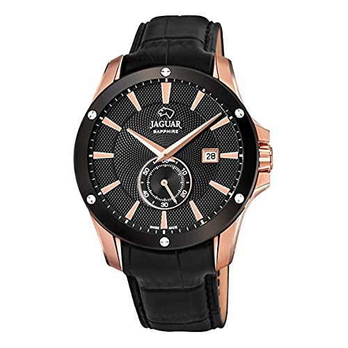 JAGUAR Reloj Modelo J882/1 de la colección ACAMAR, Caja de 44 mm Correa de Piel Negro para Caballero