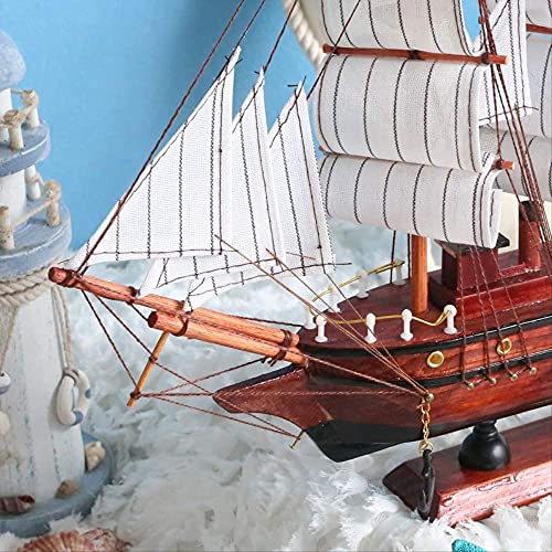 JANEFLY Decoración del hogar Adorno Estatuilla Clásicos Modelo de Barco de Vela Barco Antiguo Modelos de Barco Artesanía Hecha a Mano Estilo mediterráneo Recuerdos náuticos Marinos