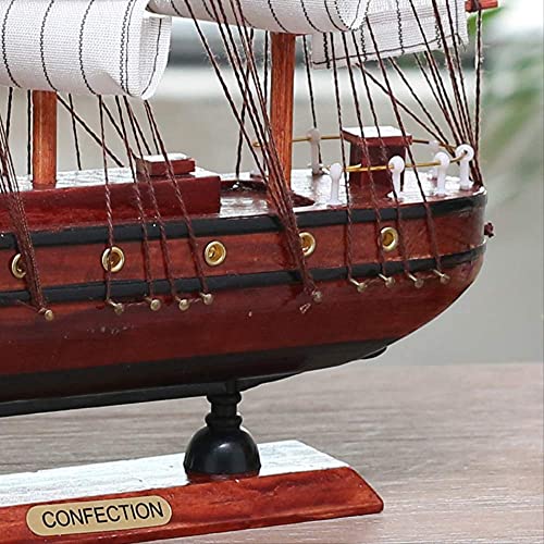 JANEFLY Decoración del hogar Adorno Estatuilla Clásicos Modelo de Barco de Vela Barco Antiguo Modelos de Barco Artesanía Hecha a Mano Estilo mediterráneo Recuerdos náuticos Marinos