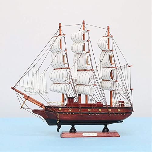 JANEFLY Decoración del hogar Adorno Estatuilla Clásicos Modelo de Barco de Vela Barco Antiguo Modelos de Barco Artesanía Hecha a Mano Estilo mediterráneo Recuerdos náuticos Marinos