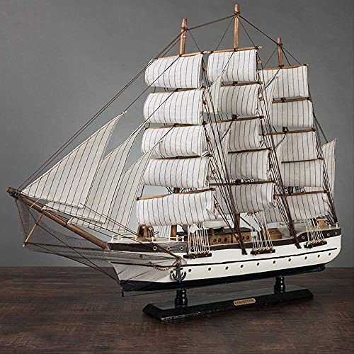 JANEFLY Decoración para el hogar Estatuilla de Adorno Extra Grande 80 cm Clásicos Modelo de Barco de Vela Barco Antiguo Modelos de Barco Estilo mediterráneo Recuerdos náuticos Marinos Regalo