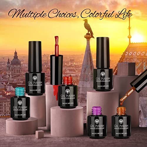 Janolia Esmaltes Semipermanentes 23 pcs de Uñas en Gel UV LED con Base, Top Coat Brillante y Mate, 20 Colores Kit de Esmaltes de Uñas Pintauñas Semipermanentes Perfecto para Principiantes