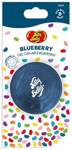 Jelly Belly® - Ambientador de coche en lata de gel adaptable a todo vehículo con fragancia de arándanos con base vainilla y tonka - 30 días de duración