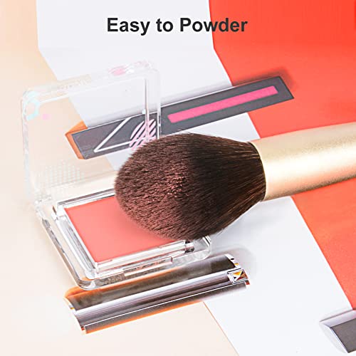 JessLab Brocha Colorete, Mango de Madera Pincel de Maquillaje Profesional Pincel Facial Check Color Brush para Blush Bronzer, Cerdas Sintéticas - 1 Pieza