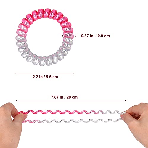 JessLab Espiral Corbatas en Pelo, 10 Pcs sin Rastro Cintas de Cordón Telefónico bobinas de Plástico Porta Cola de Caballo Accesorio para Cabello sin Daños para Mujeres Niñas, Colores Surtidos (#3)