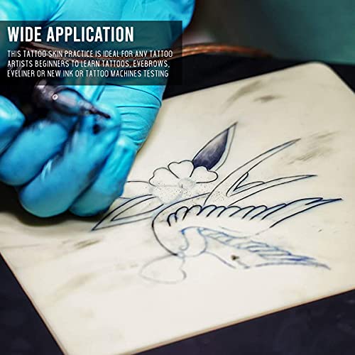 JJOnlineStore – 10 hojas en blanco liso tatuaje práctica piel falsa piel sintética doble cara práctica aprendizaje principiantes experimentados artistas (beige)