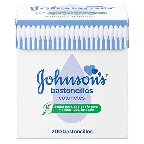 Johnson's Baby Bastoncillos para Bebé con extremos de algodón 100% puro - 1 x 200 bastoncillos