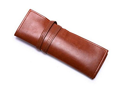 JUNGEN Estuche de Lápices Retro Bolso de Lápices de Cuero de Liado Bolsa de Cosméticos para los Estudiantes y Empleado de Oficina