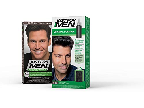 Just for Men - H55 - Champú colorante para el cabello, color negro natural