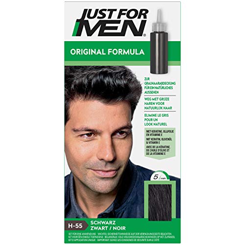 Just for Men - H55 - Champú colorante para el cabello, color negro natural