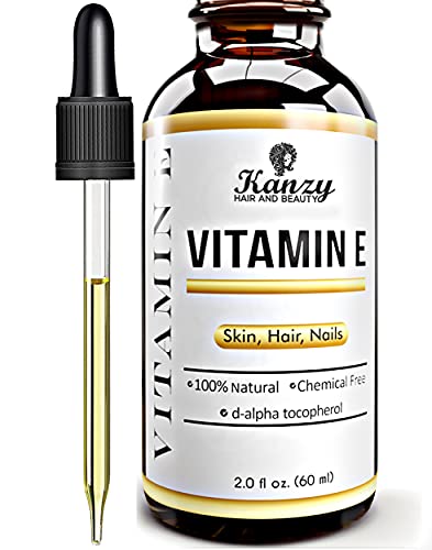 Kanzy Aceite de Vitamina E Liquida para Cuidado Facial, 100% Natural a Base de Plantas Vitamin E Oil para el Cabello d-Alfa Tocoferol