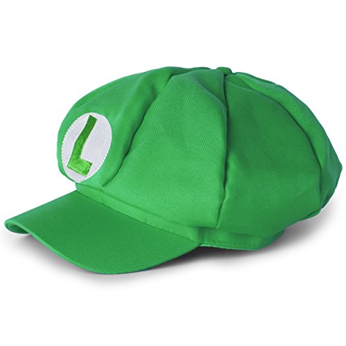 Katara Disfraz de Super Mario Bros. Gorra Clasica de Luigi Niños Adultos, Carnaval Cosplay, Color Verde (1659) , color/modelo surtido