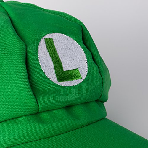 Katara Disfraz de Super Mario Bros. Gorra Clasica de Luigi Niños Adultos, Carnaval Cosplay, Color Verde (1659) , color/modelo surtido