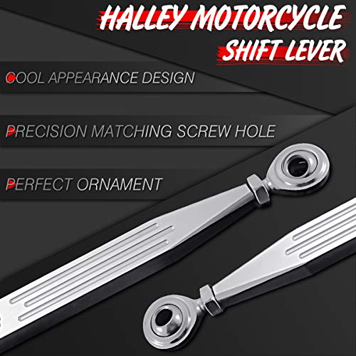 KATUR Motorcycle Skull Stripe Silver CNC Shift Linkage Gear Shift Lever para Harley Davidson Softail Road King Electra Glide 1980-2017