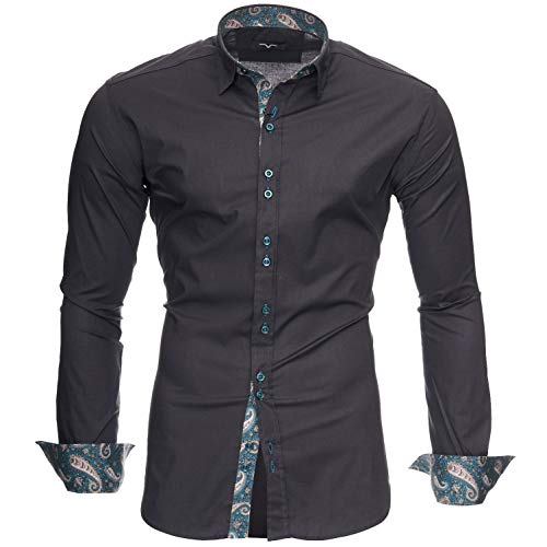 Kayhan Hombre Camisa Royal Paisley Grey L