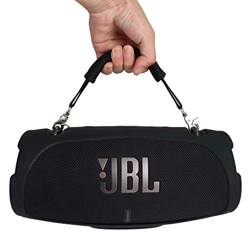 khanka Estuche de Silicona and Mango para JBL Xtreme 3 Altavoz Bluetooth portátil (Funda de Silicona, Mango Negro)