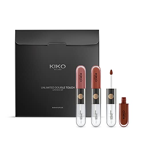 KIKO Milano Unlimited Double Touch Lipstick Kit | Kit De Labios Compuesto De 3 Labiales Líquidos En Dos Pasos