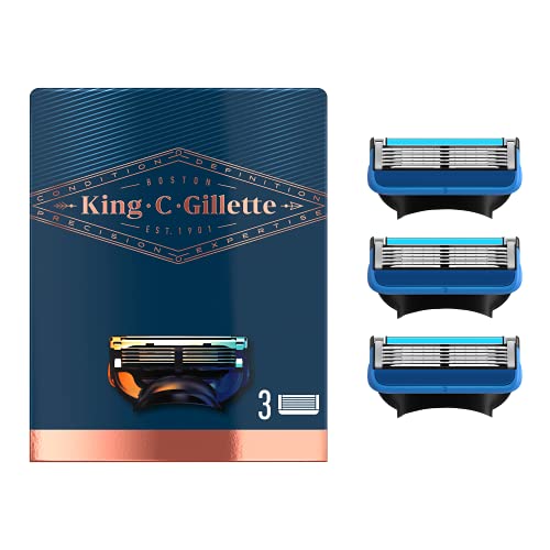 King C. Gillette Cuchillas de Afeitar Hombre para Máquina de Afeitar con Precisión Integrada, Paquete de 3 Recambios