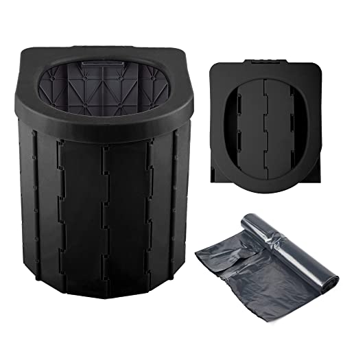 KINSPORY Indoro Portátil, WC Portatil, Inodoro para Camping (Negro sin Tapa)