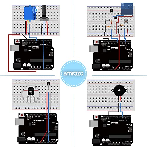 Kit de Inicio definitivo con Tutorial Soporte para Placa de Pruebas Cables de Puente resistencias Motor de CC Compatible con Arduino R3 Proyecto Mega 2560 Nano