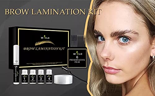 Kit de Laminación de Cejas, Kit de Levantamiento de Pestañas, Kit pProfesional de Peinado de Levantamiento de Cejas DIY Para Cejas más Completas y Desordenadas, Duración 8 Semanas (Black)