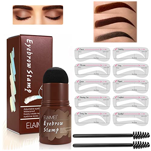 Kit De Sello De Cejas, Sello De Cejas, Kit De Estampado Y Modelado De Cejas, Kit De Plantilla De Sellos De Cejas Duradero Resistente Al Agua Para Mujeres (Dark Brown)