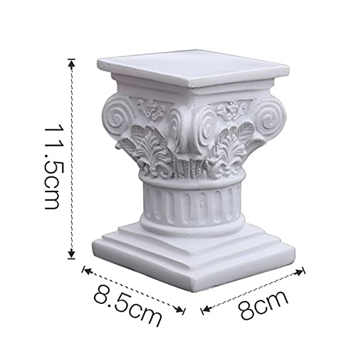 KMDJ 11,5 CM Pedestal de Columna Romana - Accesorios de decoración de Pilar Romano de Resina - Estatuilla de Soporte de Pedestal de Pilar Romano - Decoración de Fiesta de cumpleaños de Boda