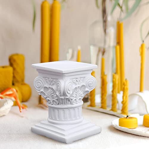 KMDJ 11,5 CM Pedestal de Columna Romana - Accesorios de decoración de Pilar Romano de Resina - Estatuilla de Soporte de Pedestal de Pilar Romano - Decoración de Fiesta de cumpleaños de Boda