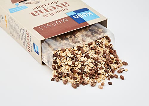 Kölln - Muesli de Avena con Chocolate y Avellanas, Cereales Integrales con Chocolate, Copos Finos, Alto Contenido de Fibra - 500 g