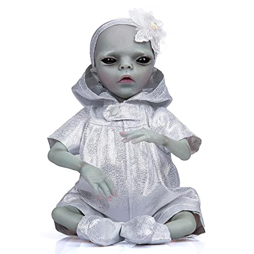 Kuyatioo Alien Ultra-Realistic Baby Doll - Reborn Baby Doll - Alien Baby Dolls - Juguete de muñecas para bebés Que se Pueden poseer - Silicona Vinilo Alien Baby Dolls de 14 Pulgadas