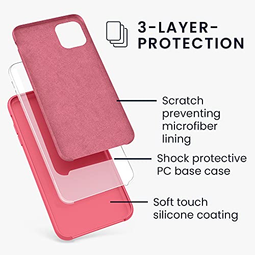 kwmobile Carcasa Compatible con Apple iPhone 11 - Funda de Silicona para móvil - Cover Trasero en Rosa Coral