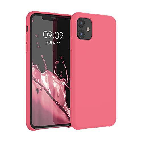 kwmobile Carcasa Compatible con Apple iPhone 11 - Funda de Silicona para móvil - Cover Trasero en Rosa Coral