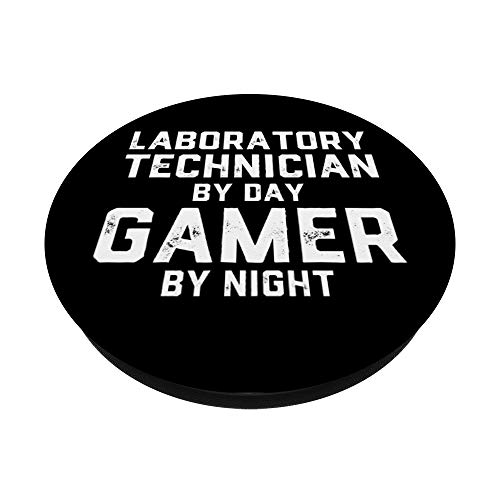 Laboratory Technician By Day Gamer By Night - Lab Tech Gift PopSockets PopGrip Intercambiable