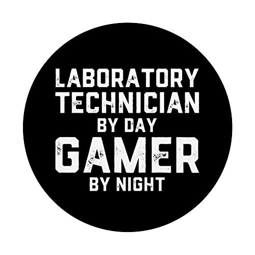 Laboratory Technician By Day Gamer By Night - Lab Tech Gift PopSockets PopGrip Intercambiable