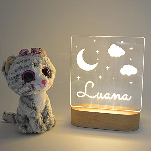 Lámpara personalizada para decoración infantil, regalo de cumpleaños y comuniones.