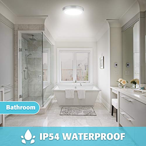 Lámparas de Techo,Plafón LED Techo Baño 18W Blanca Natural 5000K Equivalente 120W 1700LM Impermeable IP54 Ø22cm Ultrafino Luz de Techo Led Moderna para Cocina Dormitorio Salón Pasillo