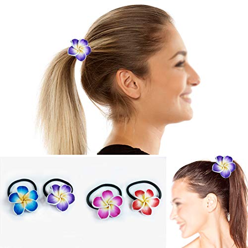 Lazos Para El Cabello Elásticos Flores Simples Accesorios El Cabello Hawaiano Accesorios Para El Cabello Flores Hawaianas Flores Hawaianas Venda Plumeria Frangipani Hawaiano Círculo De Pelo De Damas