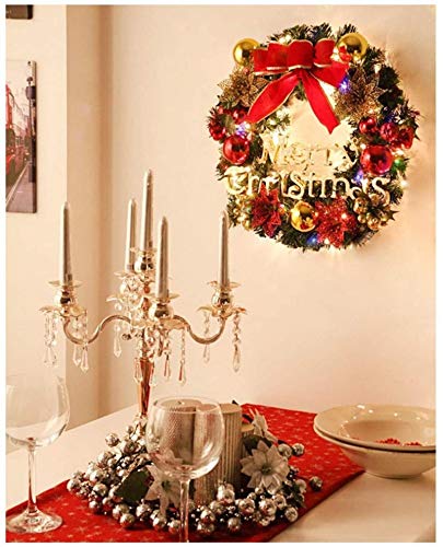 LCSHAN Antecedentes de Navidad Decoraciones de Navidad Corona 30Cm Hung Ventana Puntales Simulación de la Puerta de la Guirnalda (Size : C)