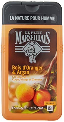 Le Petit Marseillais Hombre Gel de Ducha Cuerpo y Cabello Bois D'Orange y argán botella de 250 ml