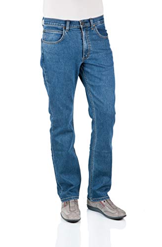 Lee Brooklyn Straight H Vaqueros, Azul (Mid Stonewash), 34W / 30L para Hombre