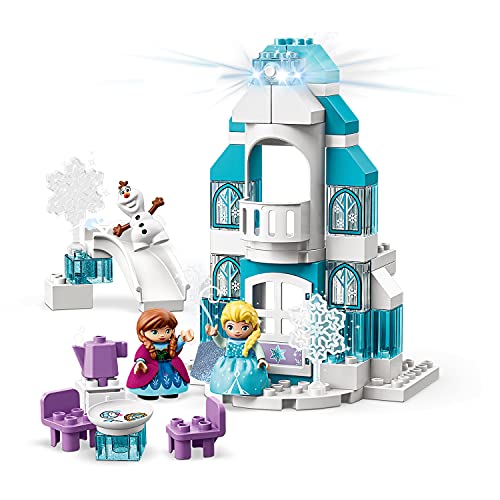 LEGO 10899 Duplo Princess Frozen: Castillo de Hielo, Juguete de Construcción para Niños y Niñas +2 años con Elsa, Anna Mini Muñecas y Olaf