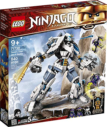 LEGO NINJAGO Legacy Zane’s Titan Mech Battle 71738 Ninja Toy Building Kit Featuring Collectible Minifigures, New 2021 (840 Pieces)