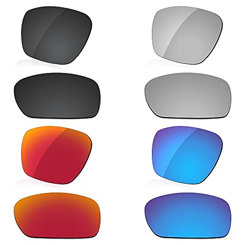 LenzReborn Reemplazo de lente polarizada para Arnette Cheat Sheet AN4166 Sunglass - Más opciones, Negro oscuro + gris plateado + rojo fuego + azul hielo, Talla única