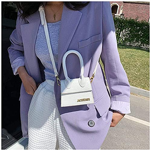 LEOCEE Jacquemus Mini monederos y bolsos para mujer Bolso cruzado de marca famosa Totes Bolsos de mano de diseñador de lujo Patrón de cocodrilo-Purple_Stone_Pattern_in_Pearl