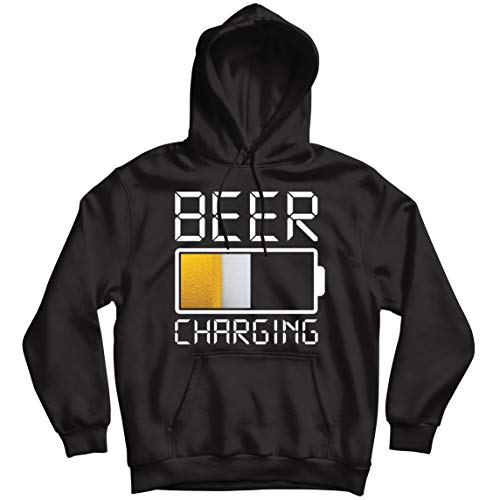 lepni.me Sudadera con Capucha Carga de Cerveza, Citas Divertidas, Humor de Bar para Amantes de la Cerveza (L Negro Multicolor)