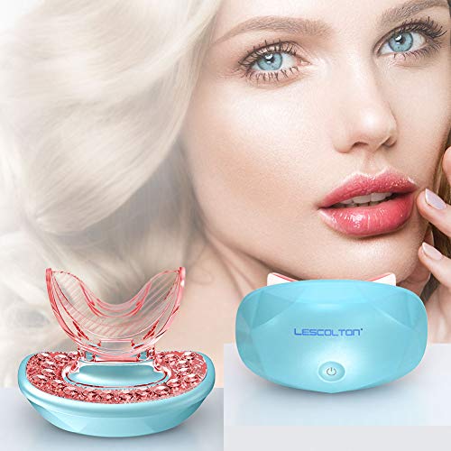 lescolton light lip regordete dispositivo labios más llenos labio regordete herramienta potenciadora de labios recargable terapia de luz cuidado de labios anti-envejecimiento para labios sexy (Blue)