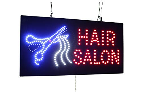 Letrero de salón de peluquería, señalización TOPKING con luces LED de neón, tienda, ventana, tienda, negocios, pantalla, regalo de gran apertura, clavos.